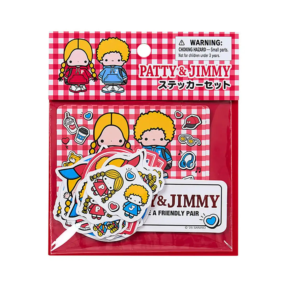Sanrio Lot d'autocollants Patty & Jimmy Lookbooks pour enfants de 3 ans et plus 220591
