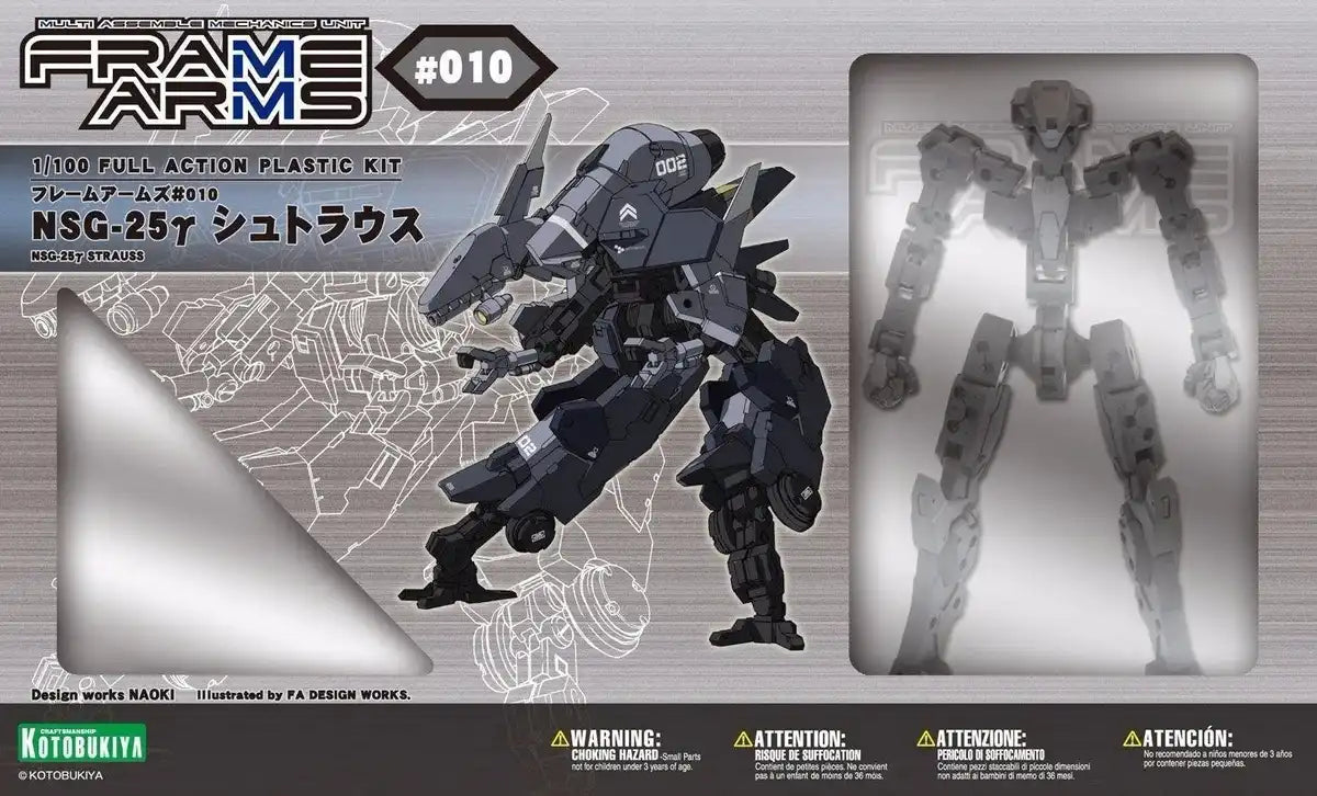 Kotobukiya Frame Arms #010 Nsg-25î³ Strauss 1/100 Plastic Model Kit Japan - Japan Figure