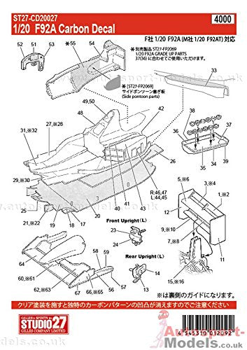 Studio27 St27 Cd20027 Ferrari F92a Carbon Decal For Fujimi 1/20 Plastic Model Decal- Japan Figure Store - #1 Bring To You The Best Japanese Goods