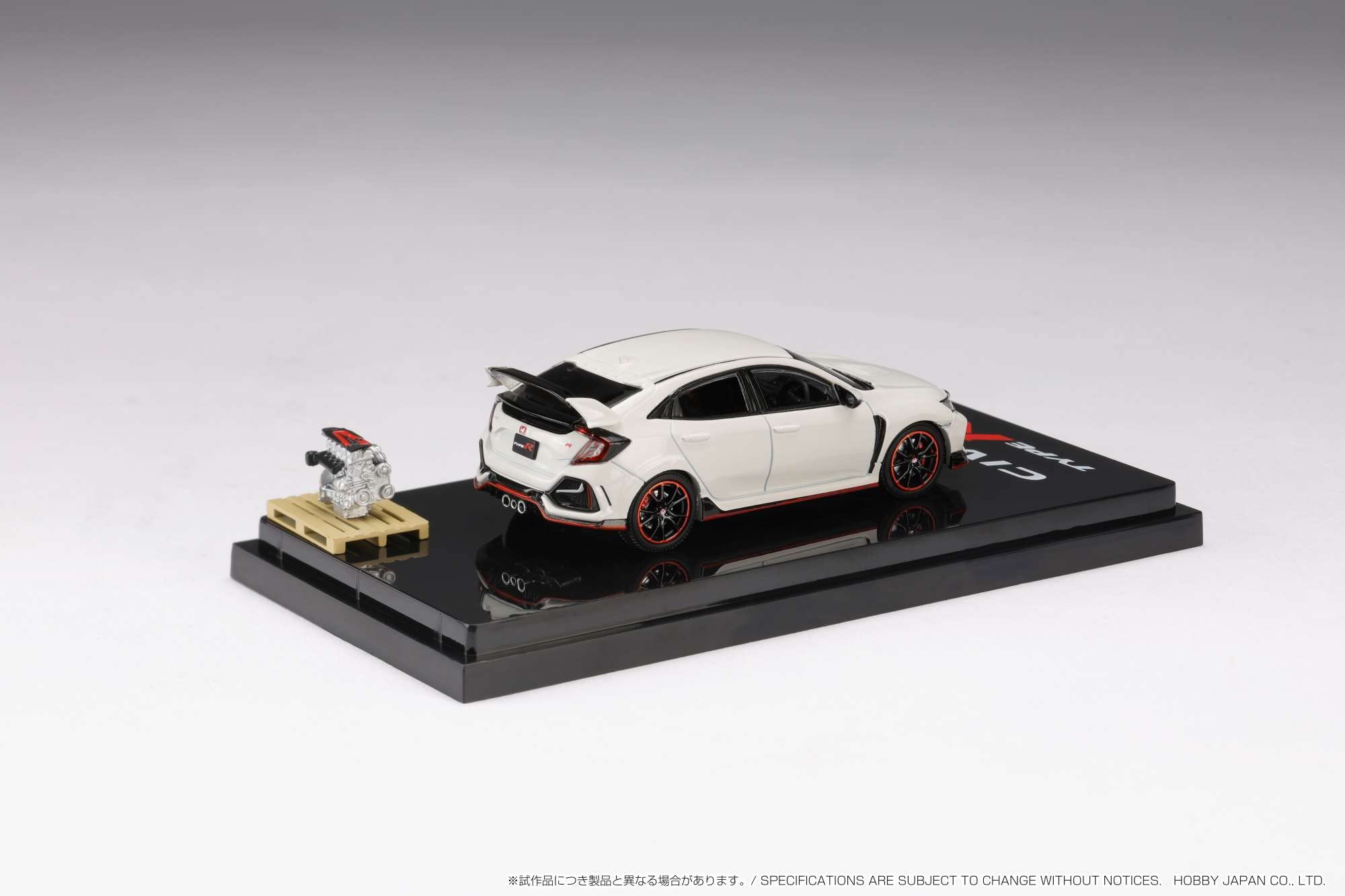 1/64 Honda Civic Type R FK8 2020 Hobby Japan White w/ Engine Display- Japan Figure Store - #1 Bring To You The Best Japanese Goods