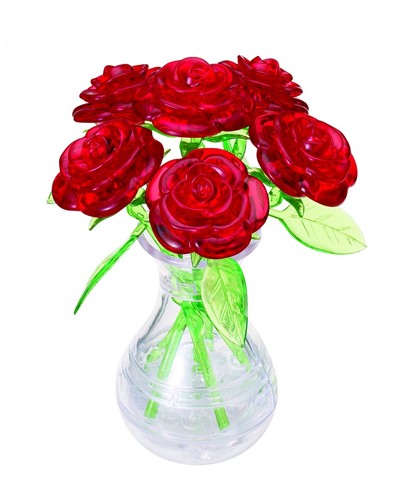 Beverly Crystal 3D Puzzle 485391 Six Roses Red (47 Pieces) Crystal 3D Flower Puzzle- Japan Figure Store - #1 Bring To You The Best Japanese Goods