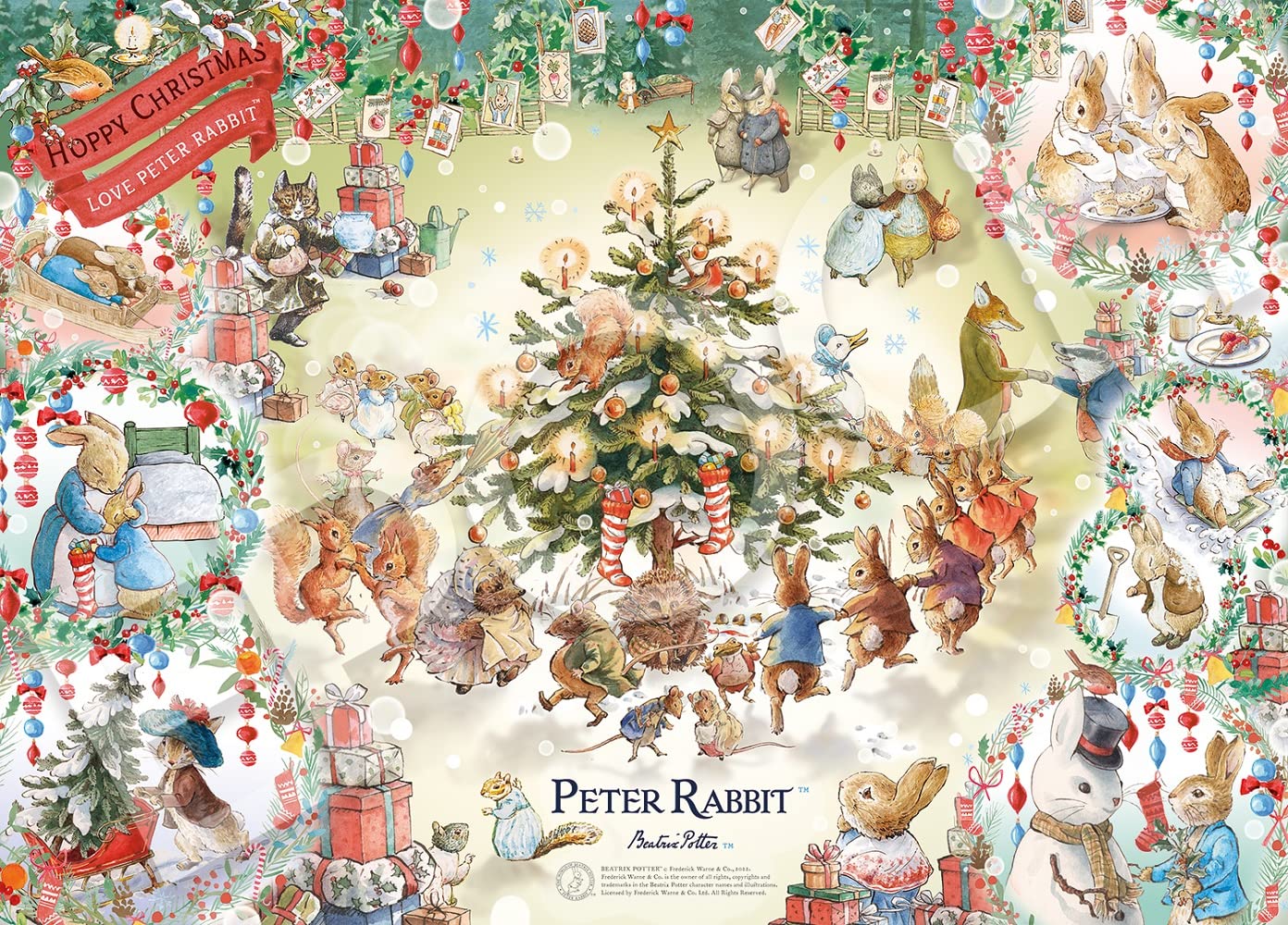 500 Piece Jigsaw Puzzle Peter Rabbit Hoppy Christmas! Peter Rabbit™ (38X53Cm)- Japan Figure Store - #1 Bring To You The Best Japanese Goods