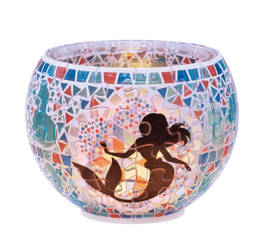 YANOMAN 2201-54 3D Led Lamp Shade Puzzle Disney Glass Mosaic The Little Mermaid Ariel 80 Pieces- Japan Figure Store - #1 Bring To You The Best Japanese Goods