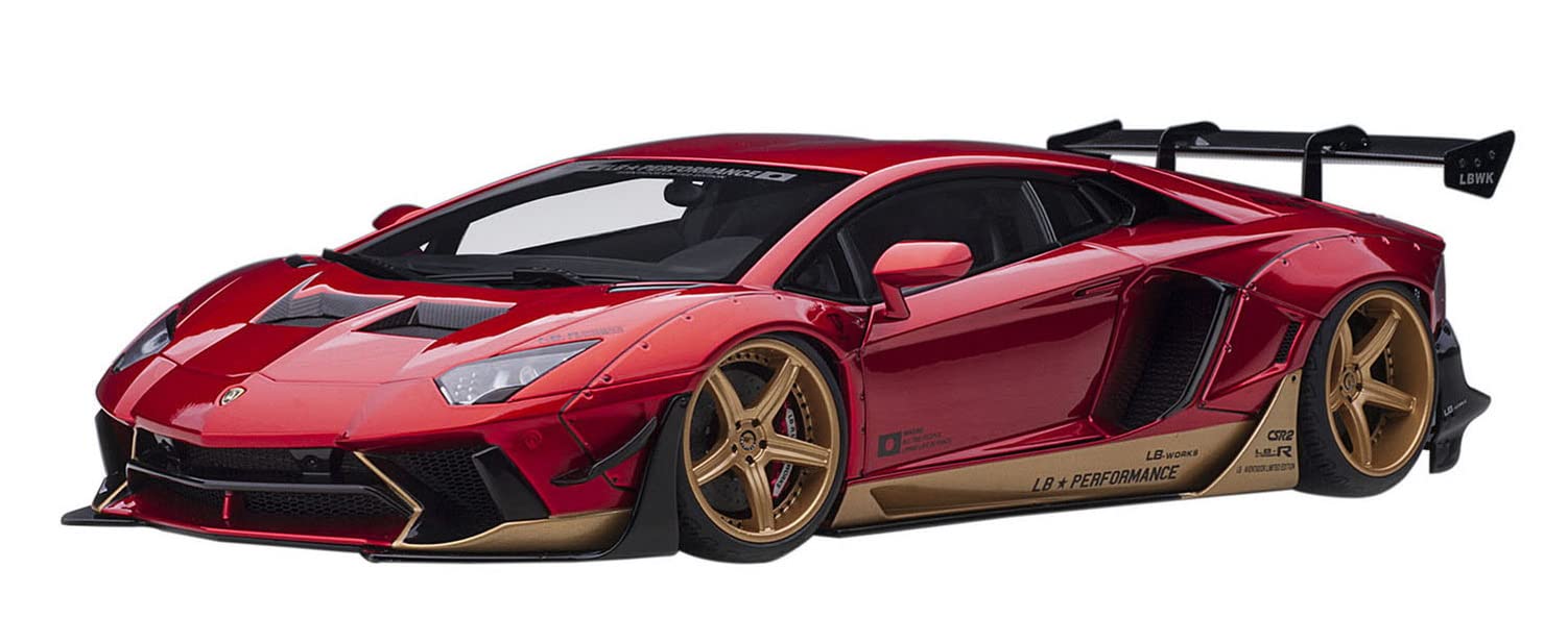 Autoart 1/18 Liberty Walk Lamborghini Aventador 79182 Hyper Red/Gold- Japan Figure Store - #1 Bring To You The Best Japanese Goods