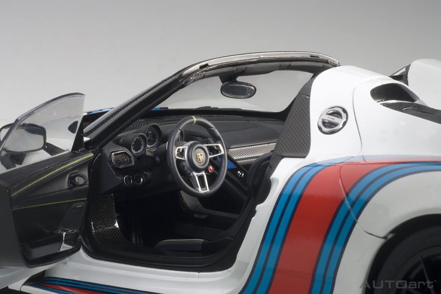 Autoart 1/18 Porsche 918 Spyder White/Martini- Japan Figure Store - #1 Bring To You The Best Japanese Goods