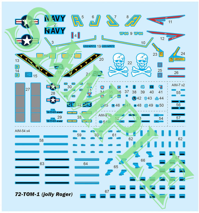 DOYUSHA 1/72 Us Navy F-14A Tomcat Vf-84 Jolly Rogers Plastic Model- Japan Figure Store - #1 Bring To You The Best Japanese Goods