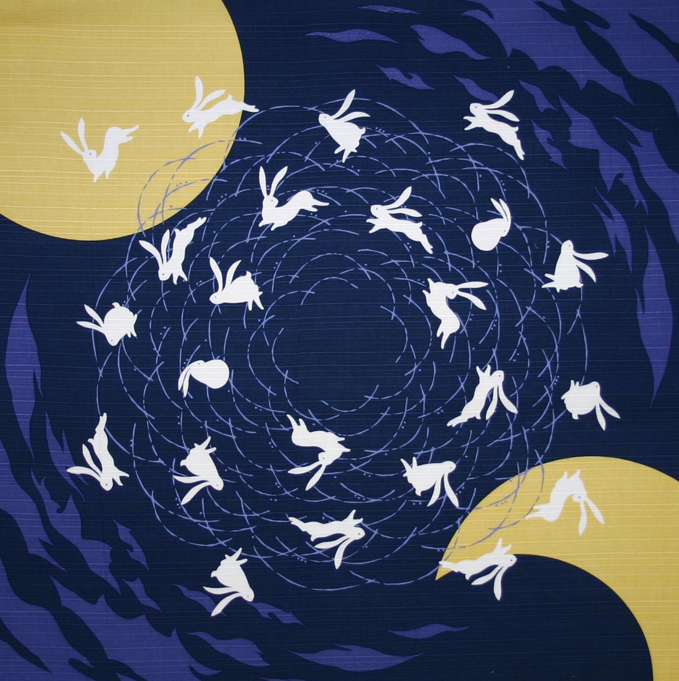 Maeda Dyeing Japan Flower Robe Furoshiki: Become A Moon-Viewing Rabbit- Japan Figure Store - #1 Bring To You The Best Japanese Goods