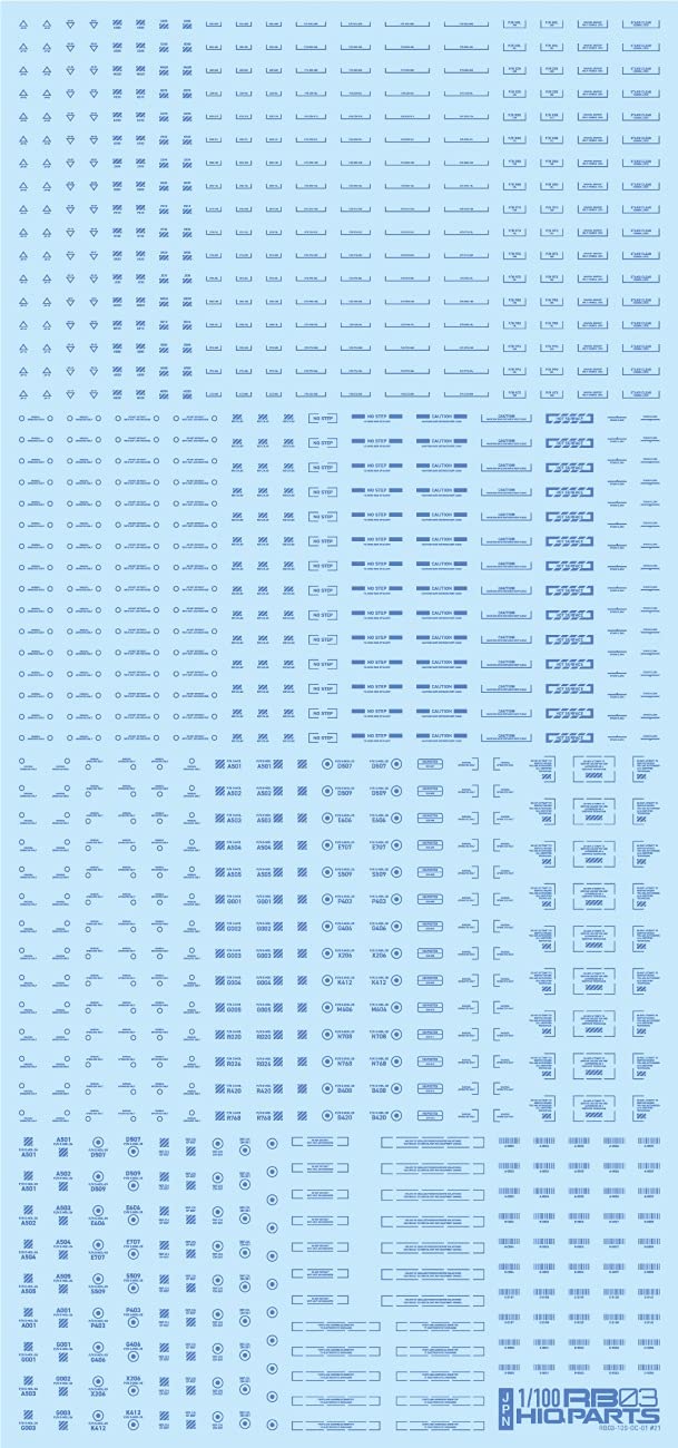 HIQPARTS 1/100 Rb03 Dashboard Decals One Color Blue- Japan Figure Store - #1 Bring To You The Best Japanese Goods