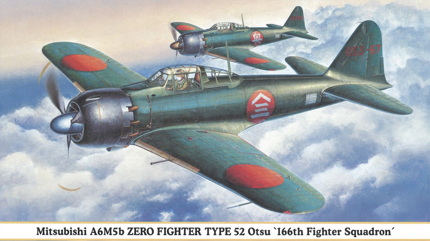 HASEGAWA 09428 Mitsubishi A6M5B Zero Fighter Type 52 Otsu 166Th Fighter Squadron- Japan Figure Store - #1 Bring To You The Best Japanese Goods