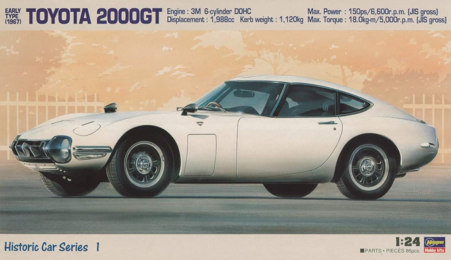 HASEGAWA 1/24 Toyota 2000Gt Early Type 1967 Plastic Model- Japan Figure Store - #1 Bring To You The Best Japanese Goods