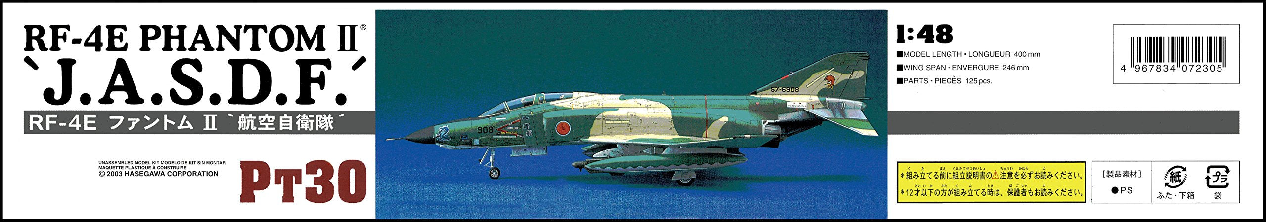 Hasegawa 1/48 Japan Air Self-Defense Force Rf-4E Phantom Ii Plastic Model Pt30- Japan Figure Store - #1 Bring To You The Best Japanese Goods