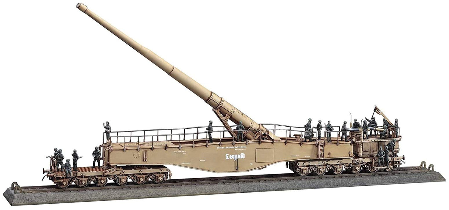 HASEGAWA Mt58 German Railway Gun K5 E Leopold With Figure 1/72 Scale Kit- Japan Figure Store - #1 Bring To You The Best Japanese Goods