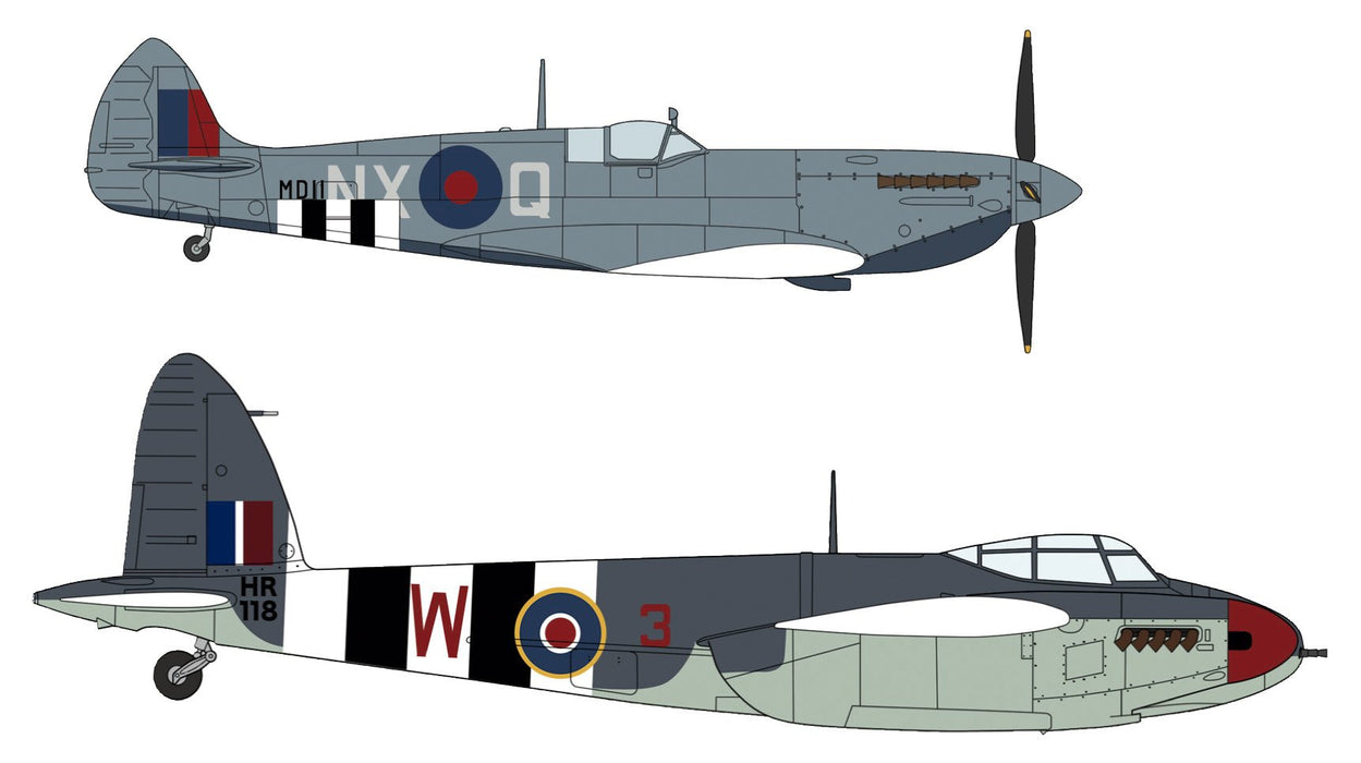 HASEGAWA 02096 Spitfire Mk. Vii & Mosquito Fb Mk. Vi Operation Overlord 1/72 Scale Kit- Japan Figure Store - #1 Bring To You The Best Japanese Goods