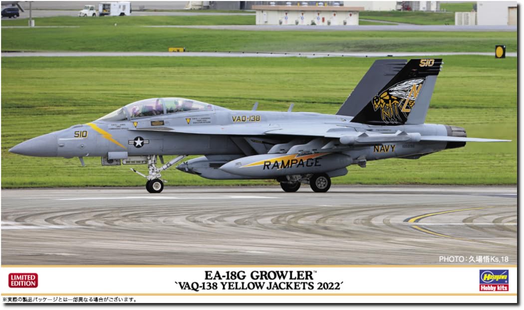 Hasegawa 1/72 EA-18G Growler VAQ-138 Yellow Jackets 02461- Japan Figure Store - #1 Bring To You The Best Japanese Goods