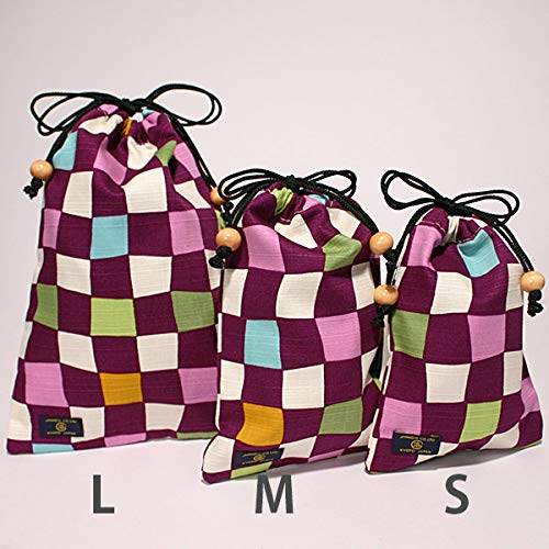 Jhands High Collar Kinchaku Japan Ichimatsu Purple M- Japan Figure Store - #1 Bring To You The Best Japanese Goods