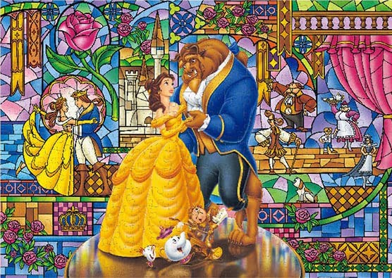Jigsaw Puzzle Love Stained Glass (Beauty And The Beast) 300 Piece (D-300-717)- Japan Figure Store - #1 Bring To You The Best Japanese Goods