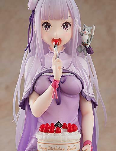 Kadokawa Re:zero Emilia: Birthday Cake Ver. 1/7 Scale Figure- Japan Figure Store - #1 Bring To You The Best Japanese Goods
