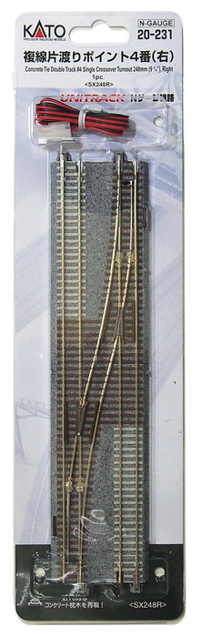 Kato N Gauge Double Track Crossing Pt #4 Right 20-231- Japan Figure Store - #1 Bring To You The Best Japanese Goods