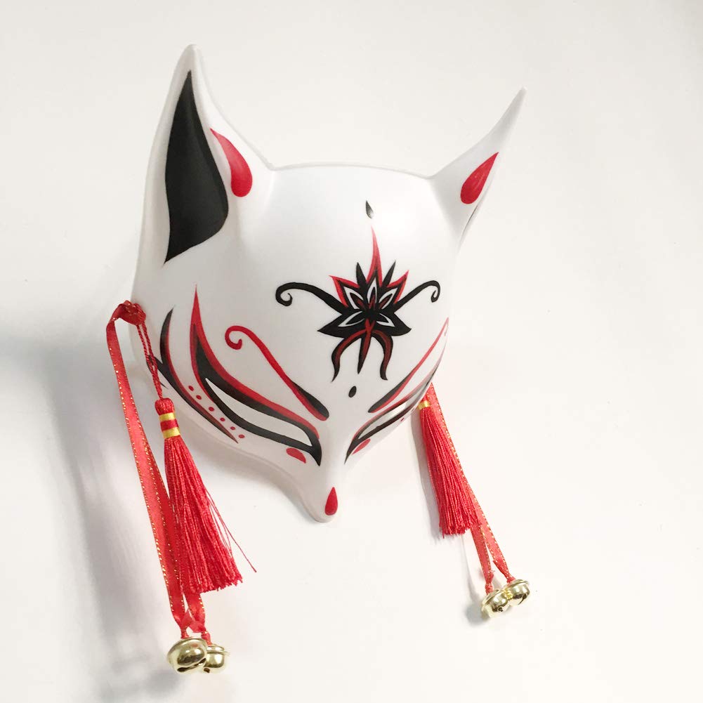 Party City Kitty Large Fox Mask Kitsune Fox Mask For Cosplay Traditional Japanese Painted Mask- Japan Figure Store - #1 Bring To You The Best Japanese Goods