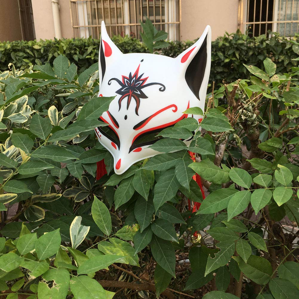 Party City Kitty Large Fox Mask Kitsune Fox Mask For Cosplay Traditional Japanese Painted Mask- Japan Figure Store - #1 Bring To You The Best Japanese Goods