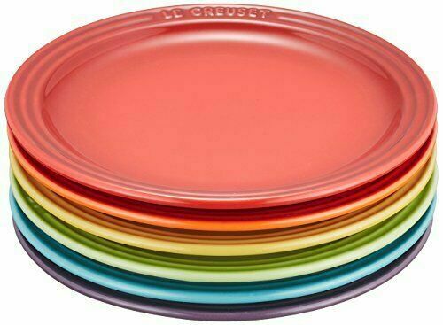 Le Creuset Round Plate Heat Resistant Pottery Lc 18cm 6 Sheets Rainbow- Japan Figure Store - #1 Bring To You The Best Japanese Goods