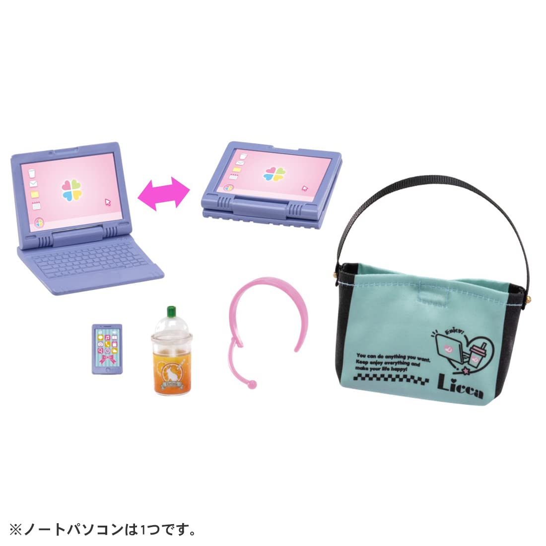 TAKARA TOMY Lg-11 Licca Doll Always Remote Laptop & Smartphone Set- Japan Figure Store - #1 Bring To You The Best Japanese Goods