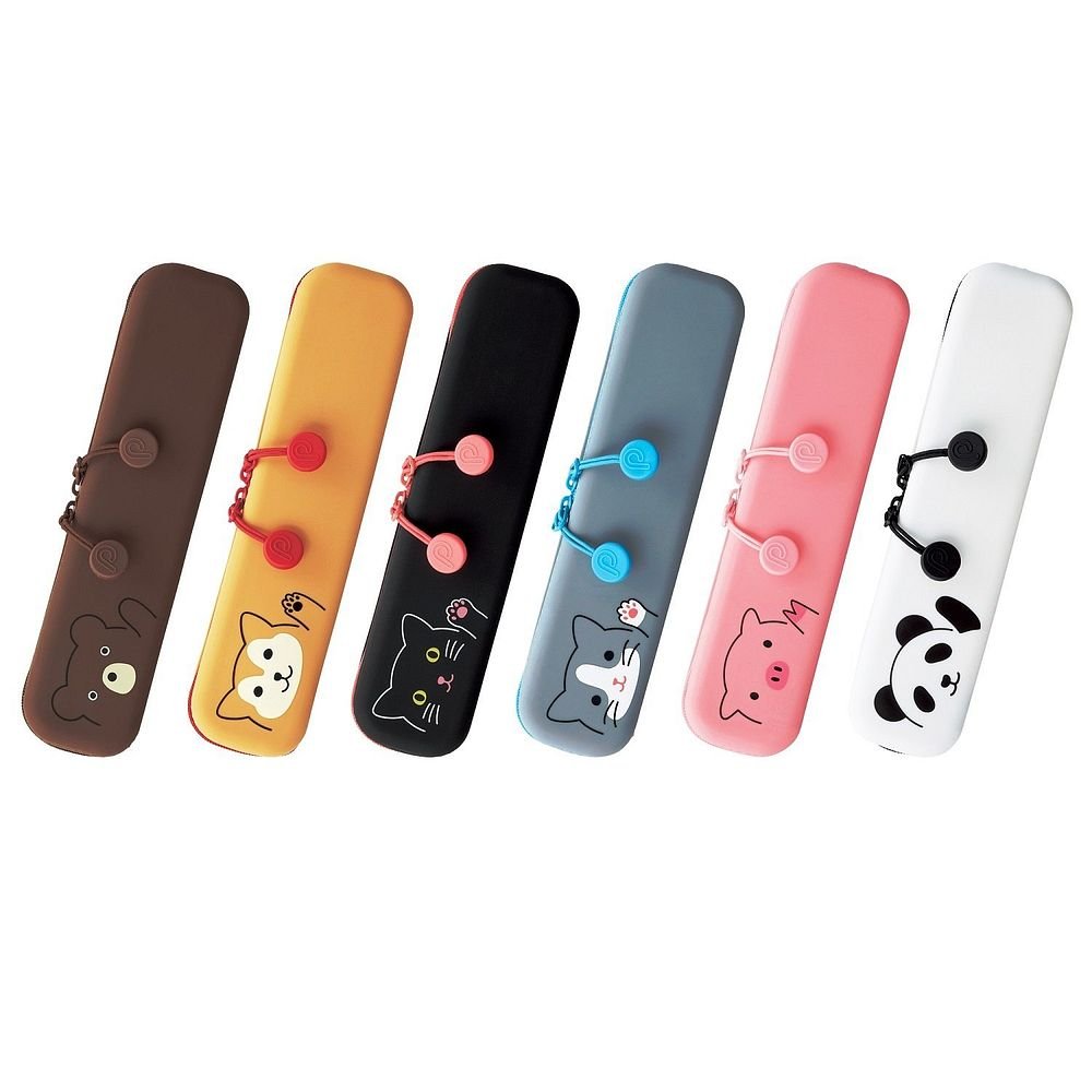 3-Pack Lihit Lab Slim Zipper Pouch Punilabo Kuroneko A-7717-3 Japan- Japan Figure Store - #1 Bring To You The Best Japanese Goods