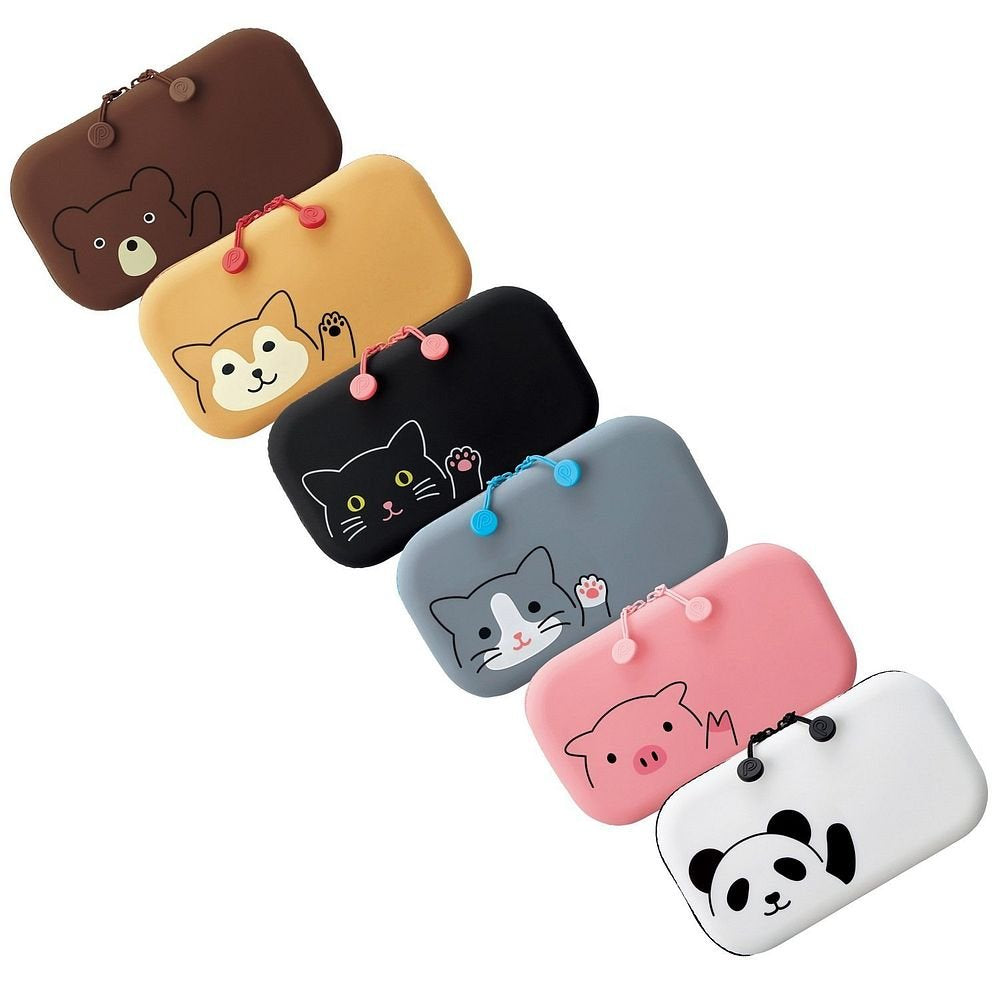 Lihit Lab Japan Zipper Pouch Punilabo Panda A-7716-6 Bulk Set Of 3- Japan Figure Store - #1 Bring To You The Best Japanese Goods