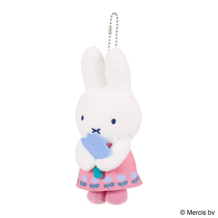 Sekiguchi Pink Miffy and Rose Mascot Keychain for Accessories- Japan Figure Store - #1 Bring To You The Best Japanese Goods