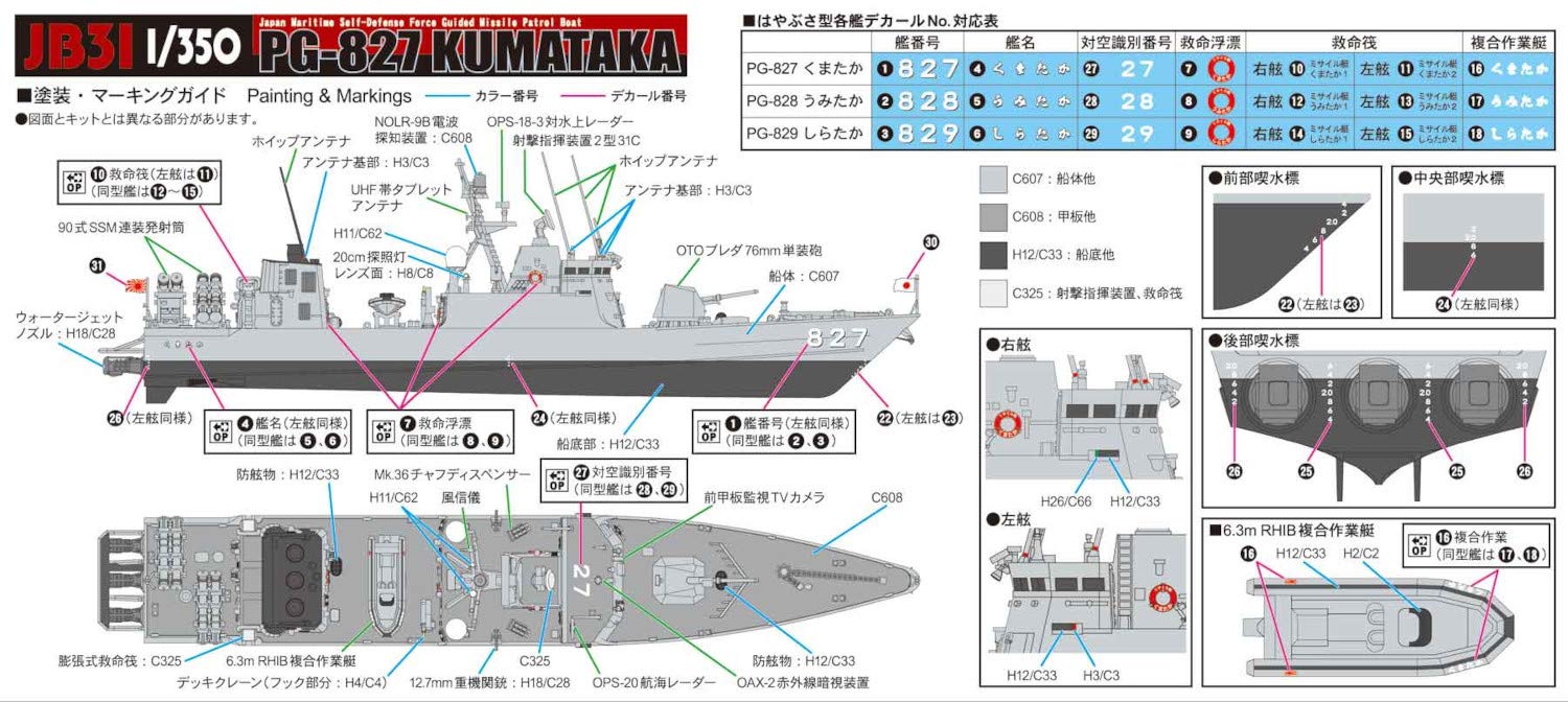 PIT-ROAD 1/350 Jmsdf Guided Missile Patrol Boat Pg-827 Kumataka Plastic Model- Japan Figure Store - #1 Bring To You The Best Japanese Goods