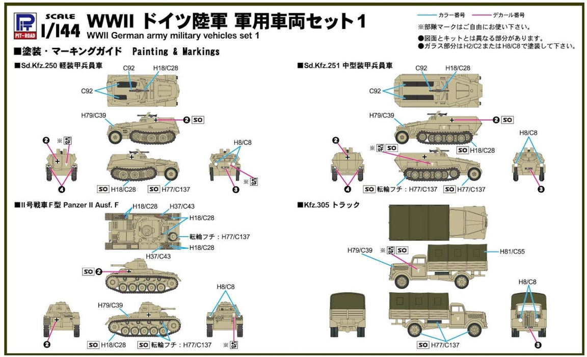 PIT-ROAD 1/144 German Army Military Vehicles Set 1 Plastic Model- Japan Figure Store - #1 Bring To You The Best Japanese Goods