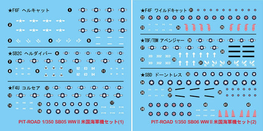PIT-ROAD 1/350 Ww Ii Decal Set For Us Navy Aircraft- Japan Figure Store - #1 Bring To You The Best Japanese Goods