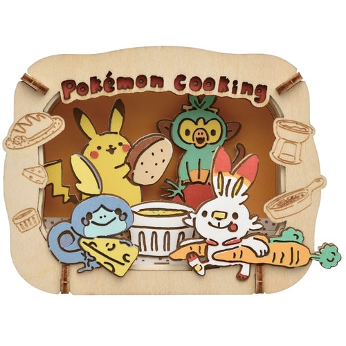 Pokemon Center Original Paper Theater Wood Style Pokémon Cooking Japan Figure 4970381510732