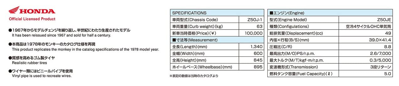 AOSHIMA - The Bike 1/12 Honda Z50J-1 Monkey '78 Plastic Model- Japan Figure Store - #1 Bring To You The Best Japanese Goods