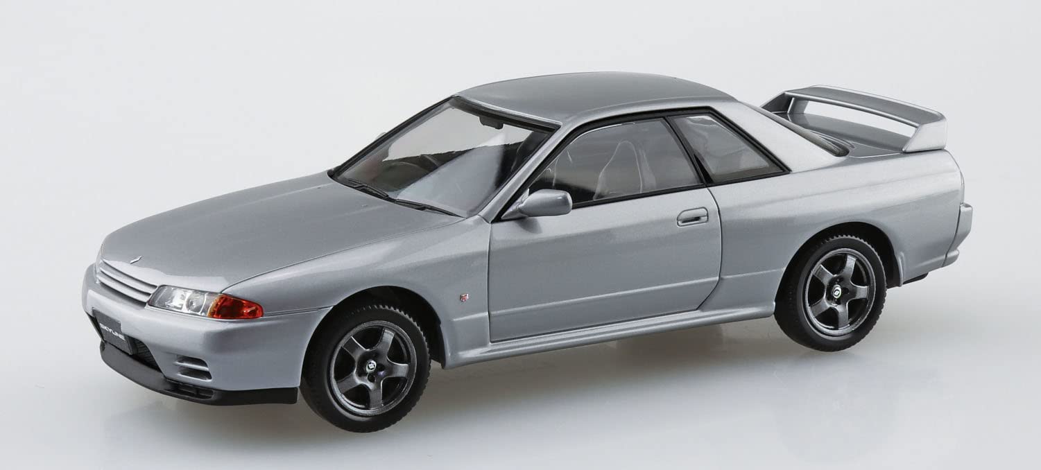 AOSHIMA The Snap Kit No.14-D 1/32 Nissan R32 Skyline Gt-R Spark Silver Plastic Model- Japan Figure Store - #1 Bring To You The Best Japanese Goods