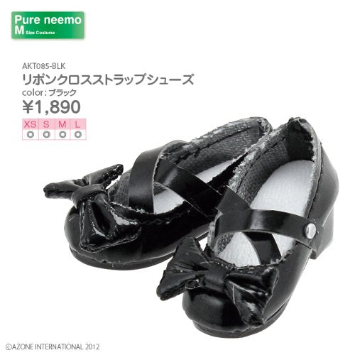 Ribbon Cross Strap Shoes Black- Japan Figure Store - #1 Bring To You The Best Japanese Goods