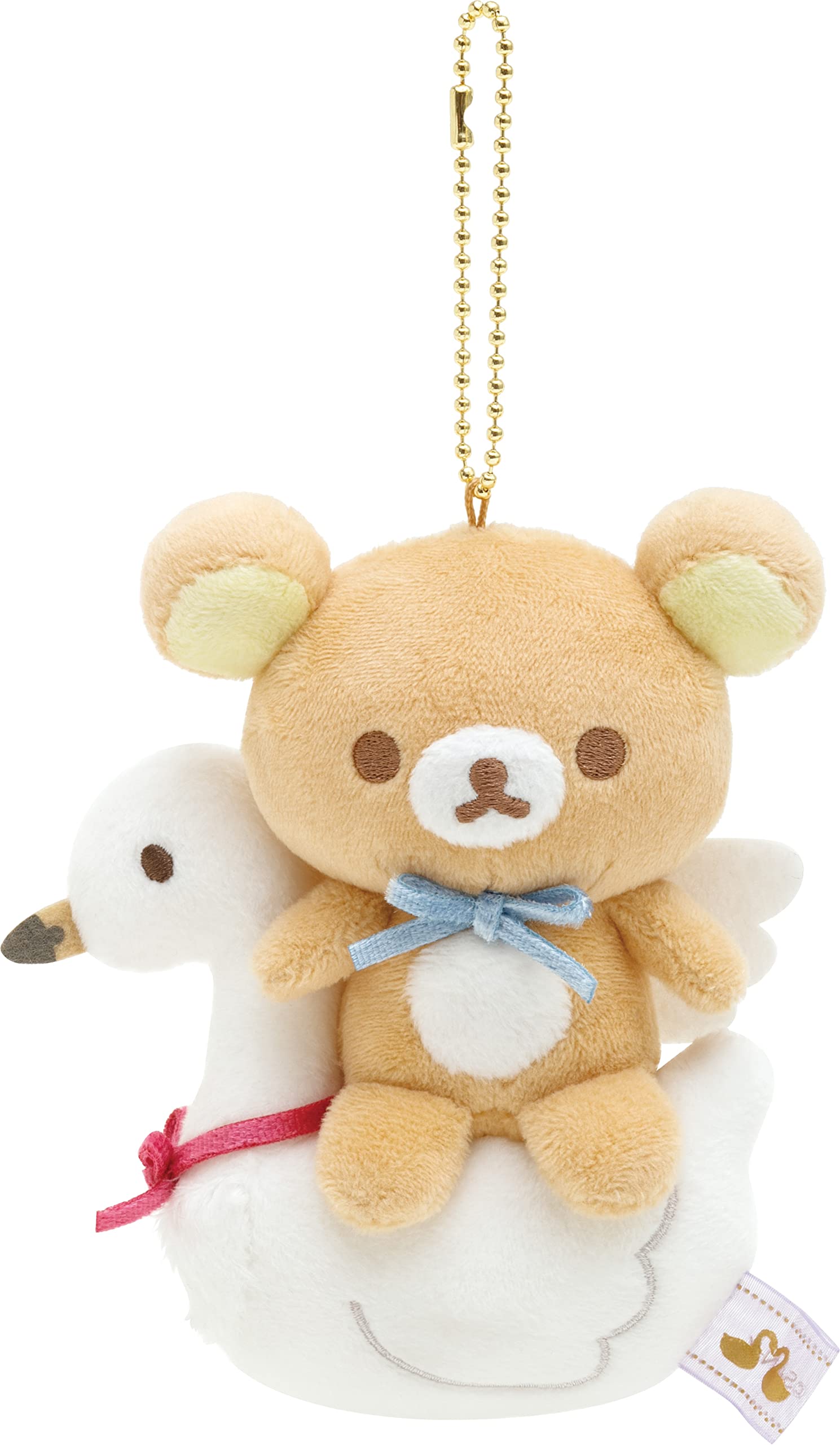 San-X Rilakkuma Hanging Plush Swan & Golden Flower MF86501- Japan Figure Store - #1 Bring To You The Best Japanese Goods