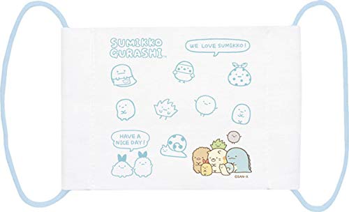 San-X Sumikko Gurashi Blue Gauze Face Mask Model Kg00802- Japan Figure Store - #1 Bring To You The Best Japanese Goods