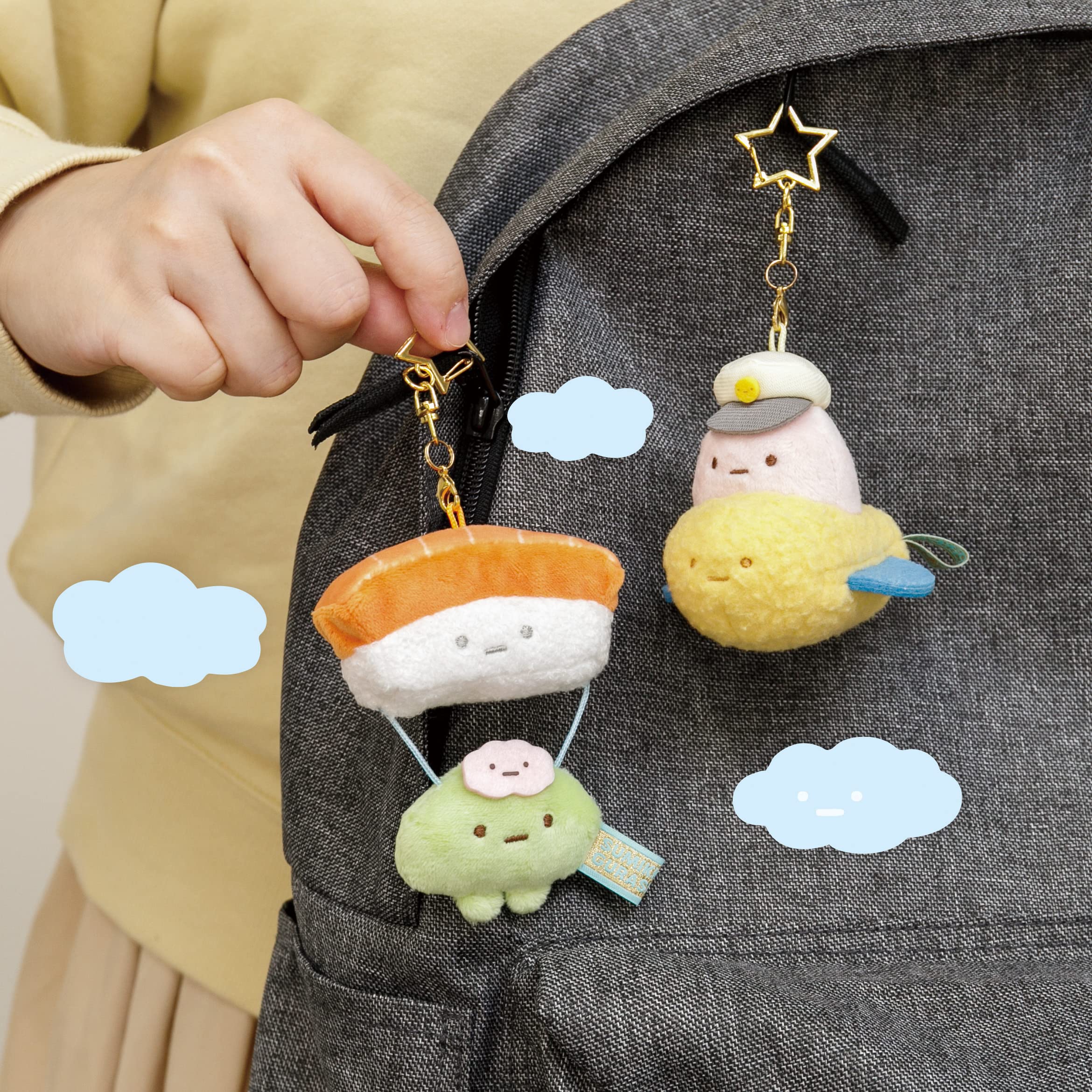 San-X Sumikkogurashi Hanging Stuffed Toy Shrimp Souvenir Food Kingdom Mf93301- Japan Figure Store - #1 Bring To You The Best Japanese Goods