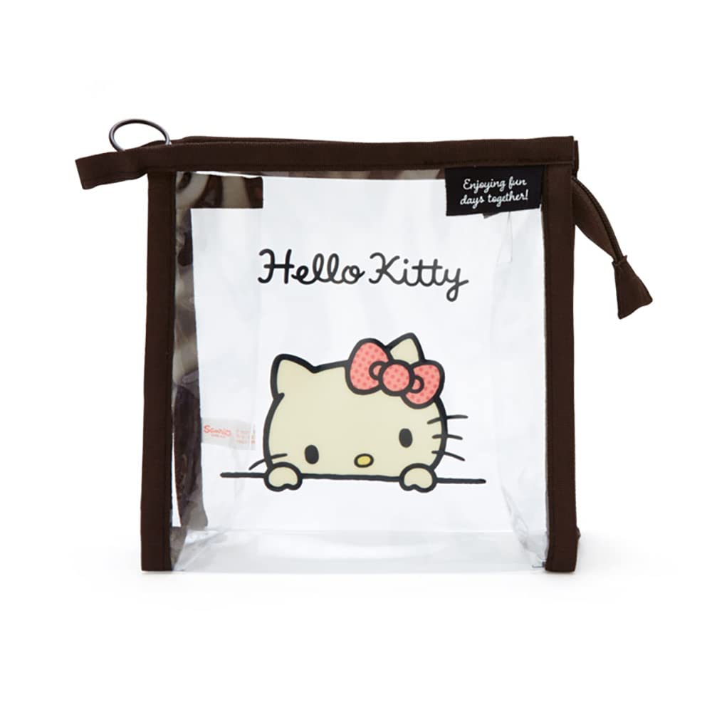 Sanrio 339555 Hello Kitty Clear Pouch With Drawstring Simple Design - Hello Kitty Clear Pouch- Japan Figure Store - #1 Bring To You The Best Japanese Goods