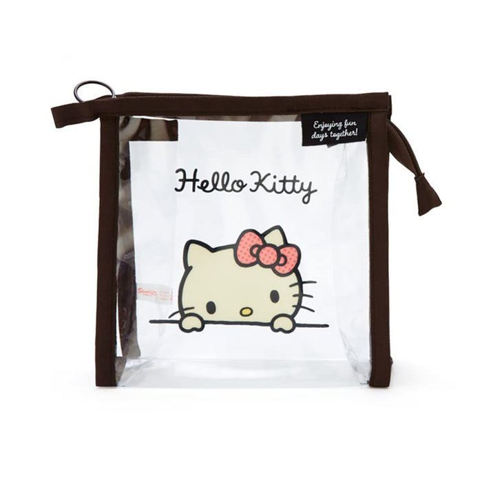 Sanrio 339555 Hello Kitty Clear Pouch With Drawstring Simple Design - Hello Kitty Clear Pouch- Japan Figure Store - #1 Bring To You The Best Japanese Goods