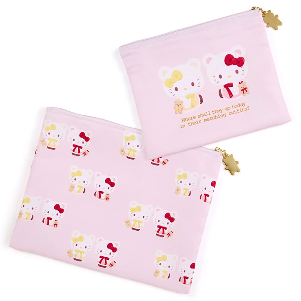 SANRIO Flat Pouch Set 2 Pcs Hello Kitty Birthday 2022- Japan Figure Store - #1 Bring To You The Best Japanese Goods