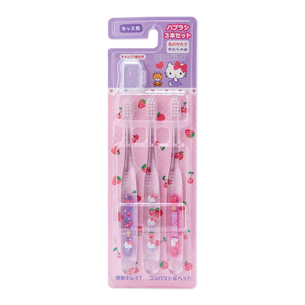SANRIO Toothbrush Set 3 Pcs Hello Kitty- Japan Figure Store - #1 Bring To You The Best Japanese Goods