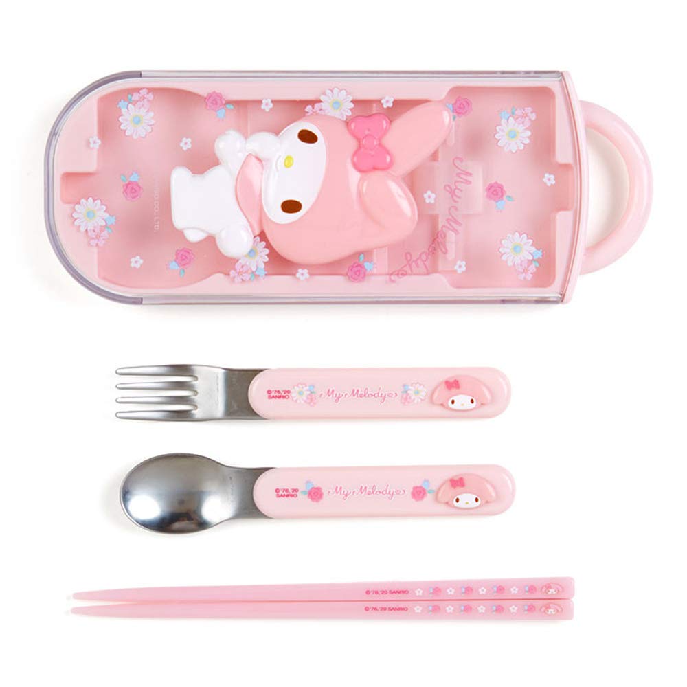Lunch Trio Set Fork, Spoon, Chopsticks My Melody- Japan Figure Store - #1 Bring To You The Best Japanese Goods