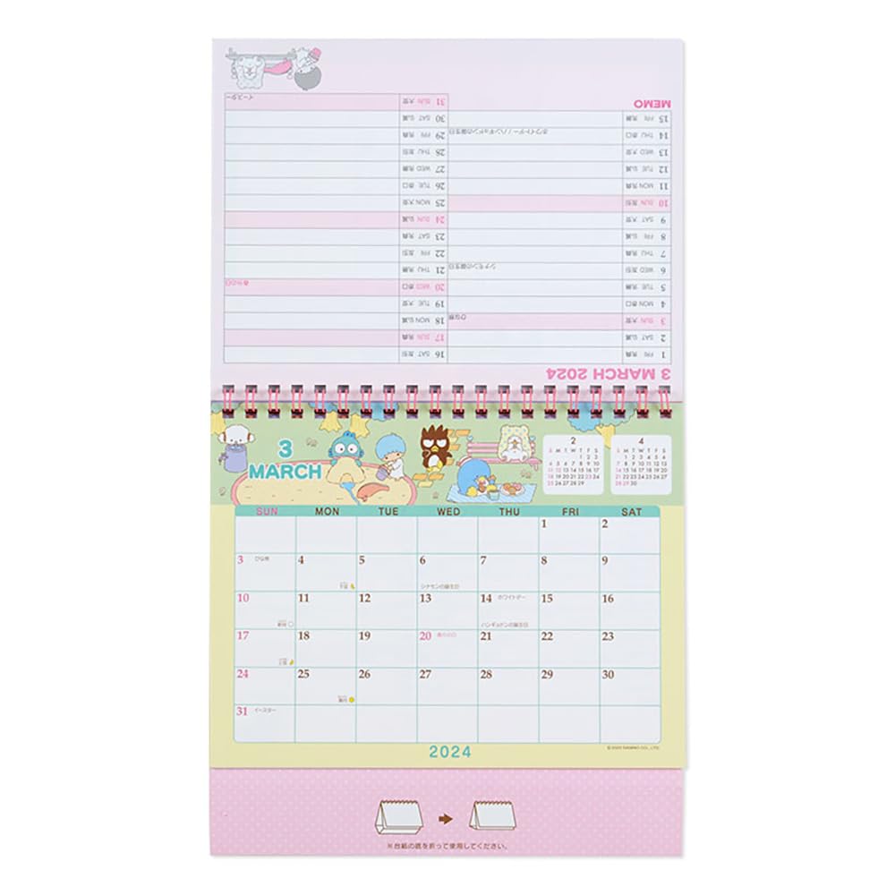 Sanrio Characters Ring Calendar 2024 - Official Japanese Calendar From Sanrio- Japan Figure Store - #1 Bring To You The Best Japanese Goods