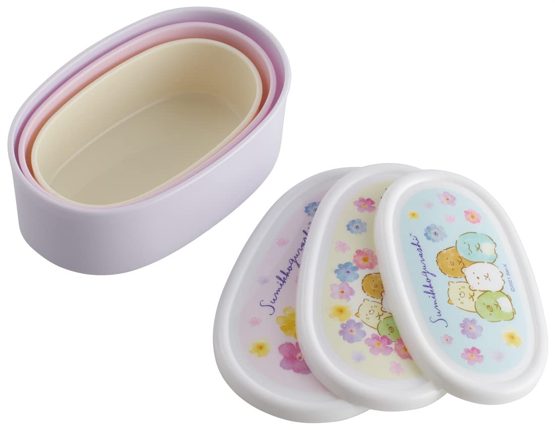SKATER Sumikko Gurashi Lunch Container Set 3 Pcs Flower- Japan Figure Store - #1 Bring To You The Best Japanese Goods