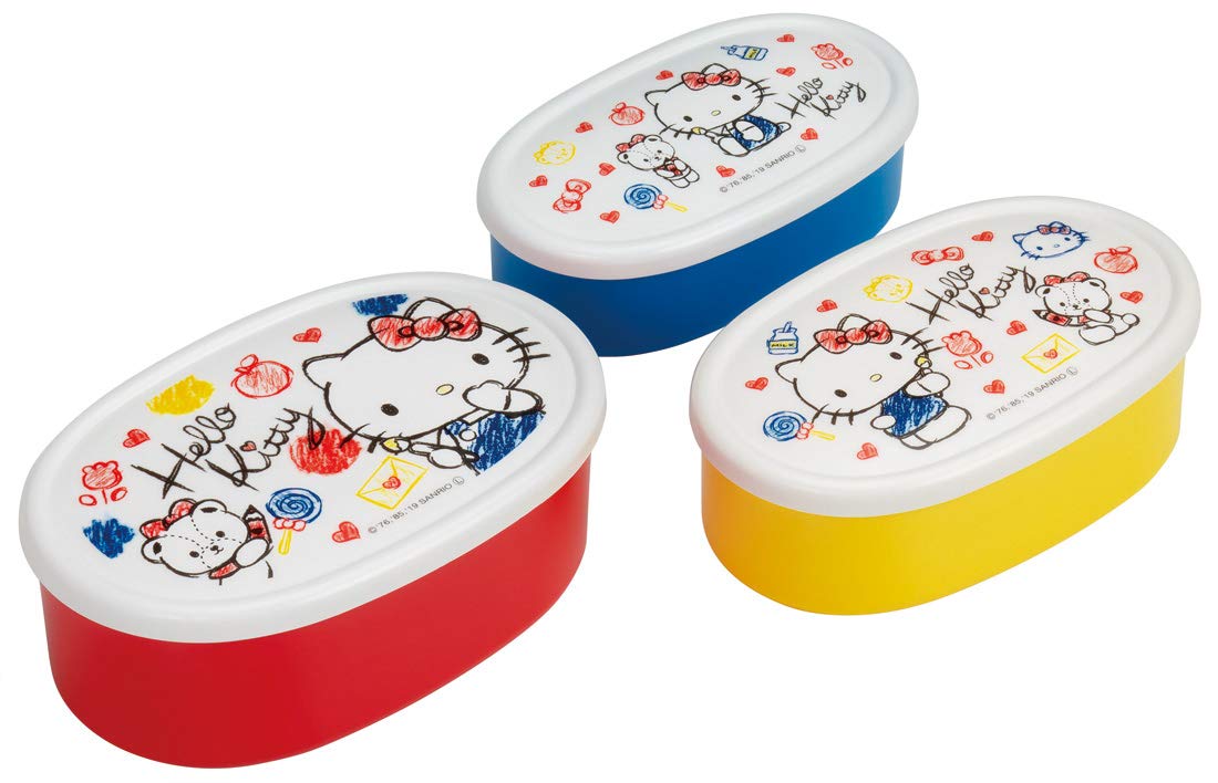 Skater Hello Kitty Bento Box Set Of 3 860Ml Made In Japan - Srs3S- Japan Figure Store - #1 Bring To You The Best Japanese Goods