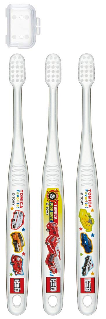 SKATER Clear Soft Toothbrush Set 3 Pcs For Kindergarten Kids Tomica- Japan Figure Store - #1 Bring To You The Best Japanese Goods