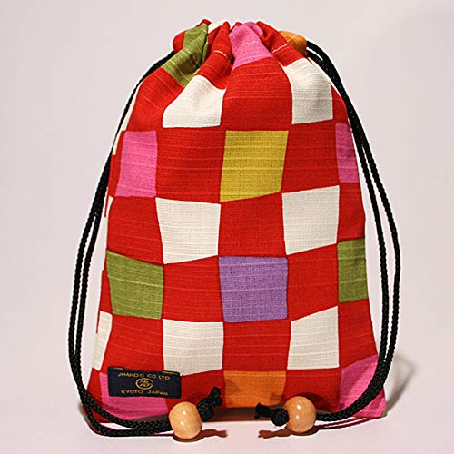 Jhands Japan Kinchaku (S) Checkered Red - Stylish Bag- Japan Figure Store - #1 Bring To You The Best Japanese Goods