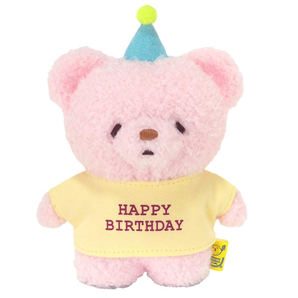 SUNLEMON Plush Doll Fluffy Tatton Birthday Bear Pink S- Japan Figure Store - #1 Bring To You The Best Japanese Goods